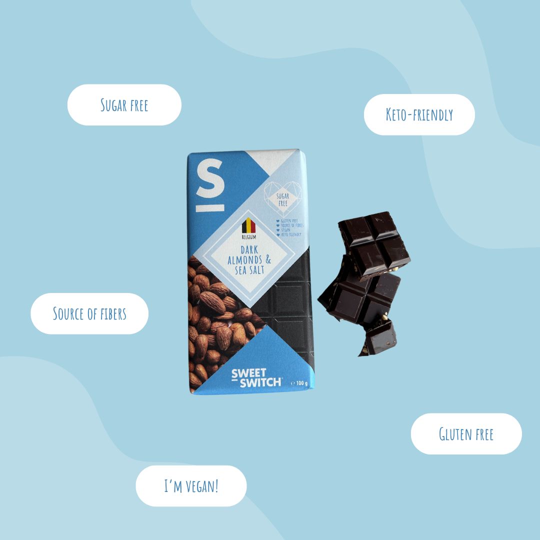 Pure Chocolade met Amandelen & Zeezout 100 g